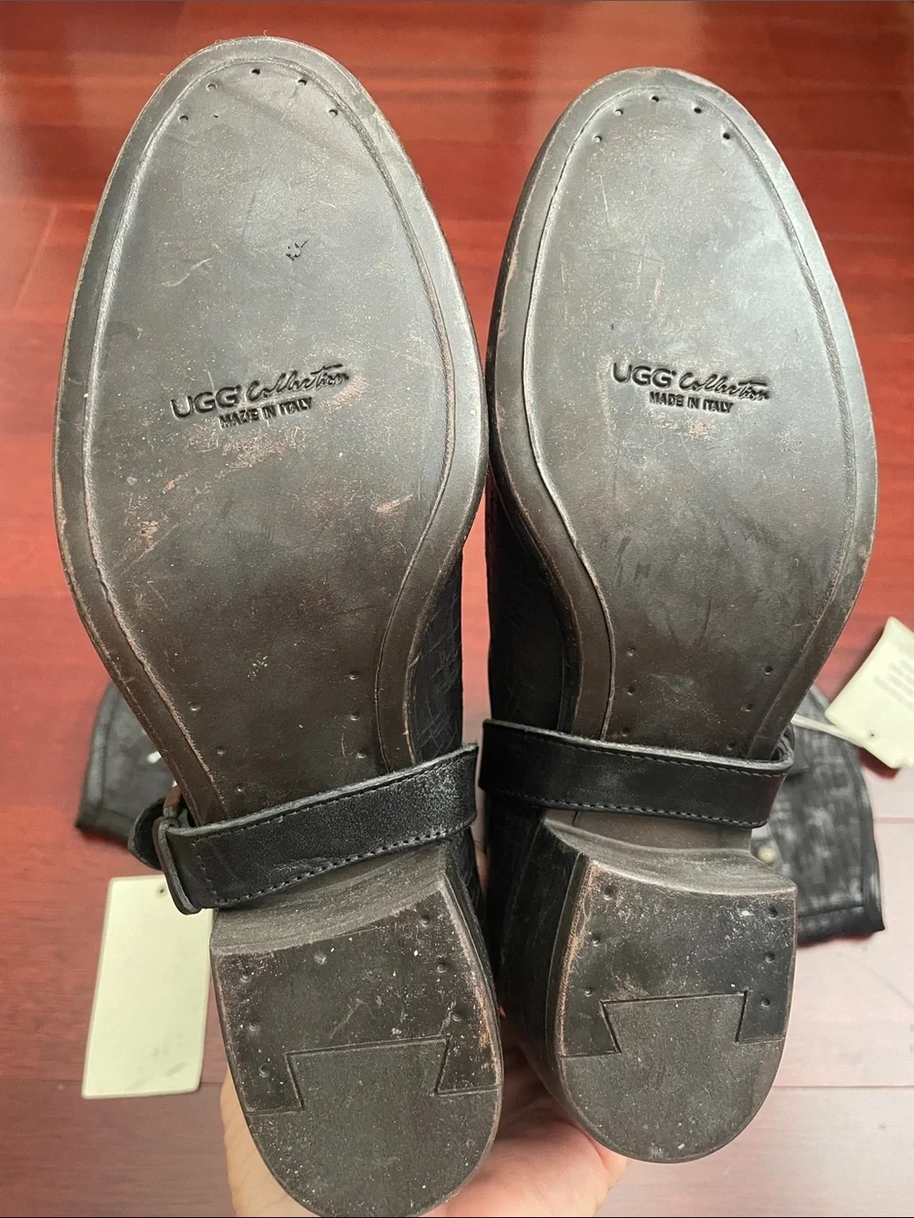 UGG Collection Cortona Weave Nero Black Italian Leather Convertible OTK Boots